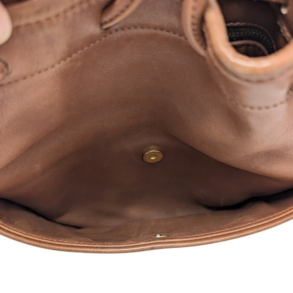 Vintage Coach 4021 Drawstring Pocket Bucket Bag Cocoa Brown Leather Rare 1990s - Picture 10 of 12